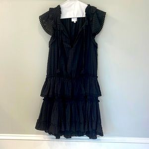 Misa Los Angeles black cotton mini tier dress size S